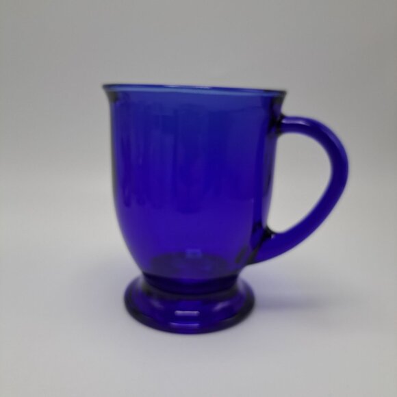 Vintage Anchor Hocking Cobalt Blue Glass Coffee Mug - Picture 1 of 12